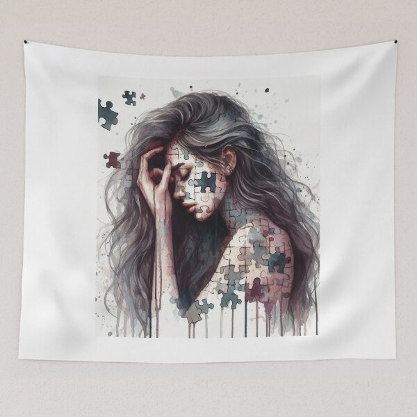 Item preview, Fragmented Beauty: Watercolor Puzzle Woman	 designed and sold by Sestcuadhy.
