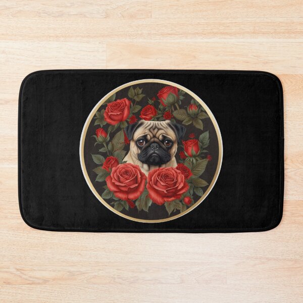 Item preview, Pug in red roses designed and sold by Astralia.