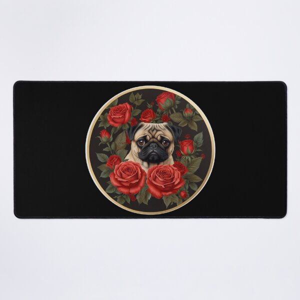 Item preview, Pug in red roses designed and sold by Astralia.