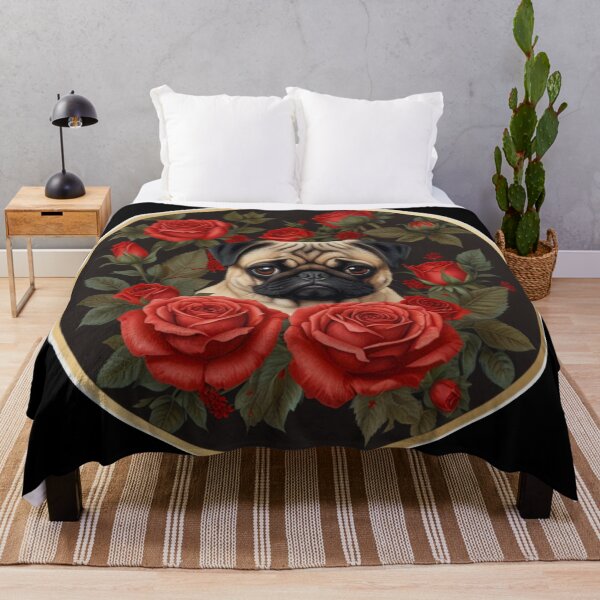 Item preview, Pug in red roses designed and sold by Astralia.