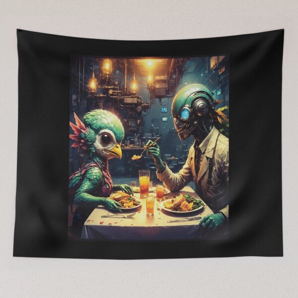 Item preview, Robot and Bird: Futuristic Dinner Encounter	 designed and sold by Sestcuadhy.