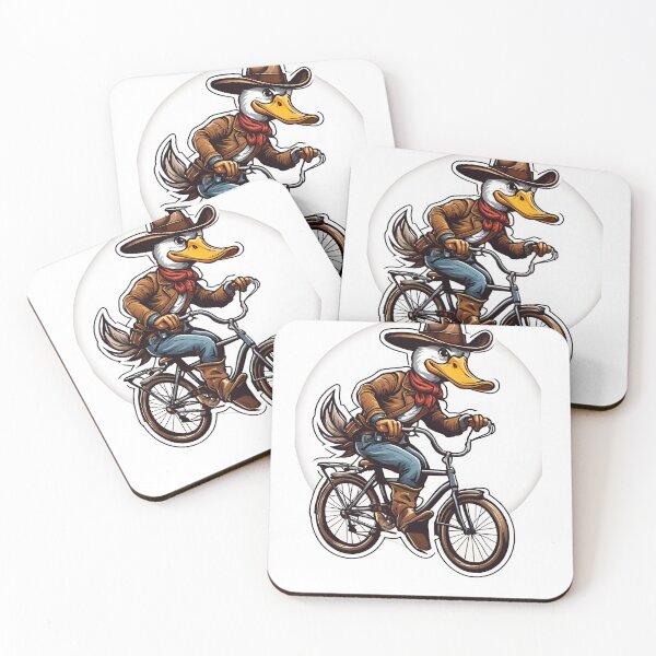 Item preview, Cowboy Duck with cycle  ||  Cute Duck designed and sold by GlamfulDesign.