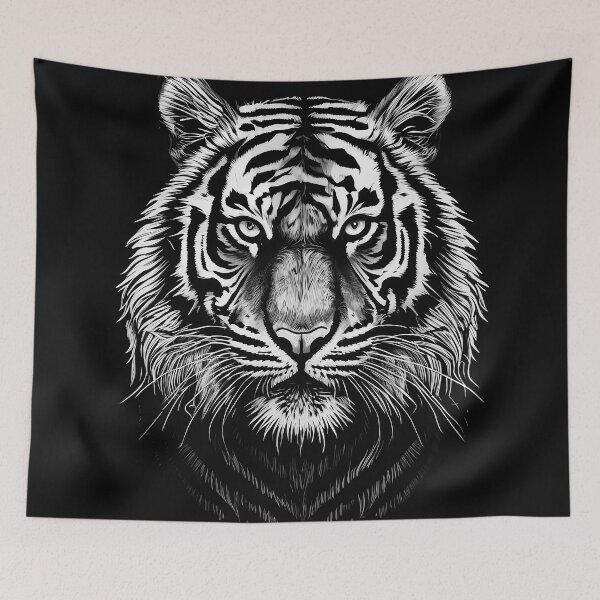 Item preview, Tiger on Woodcut designed and sold by the-cc.