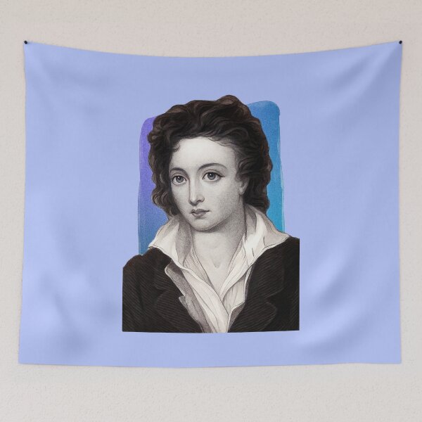 Item preview, English Poet Percy Bysshe Shelley - blue - illustration  designed and sold by Litstoy.