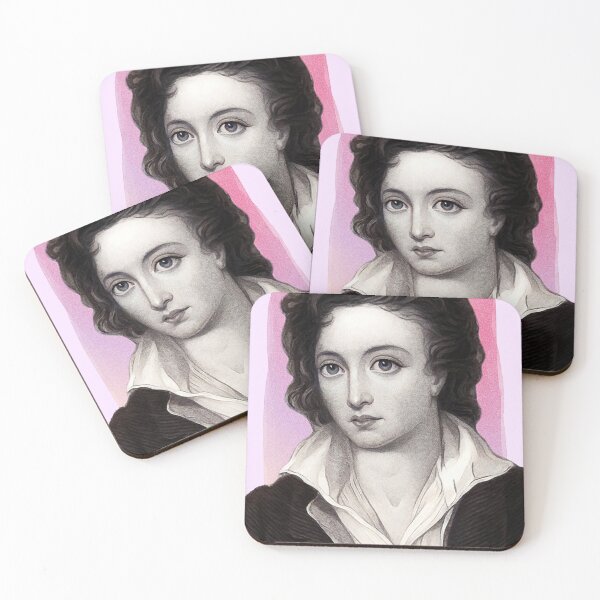 Item preview, English Poet Percy Bysshe Shelley - pink - illustration  designed and sold by Litstoy.