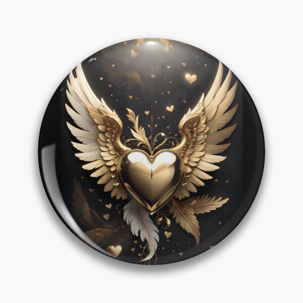 Item preview, Symphonic Metal - Majestic Golden Heart with wings, Heart of Gold. designed and sold by Paladinblanco.