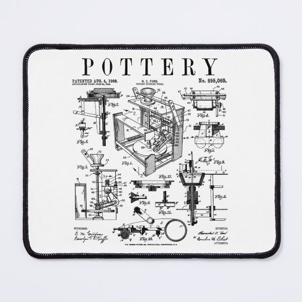 Item preview, Pottery Lover Ceramic Artist Potter's Wheel Vintage Patent designed and sold by GrandeDuc.