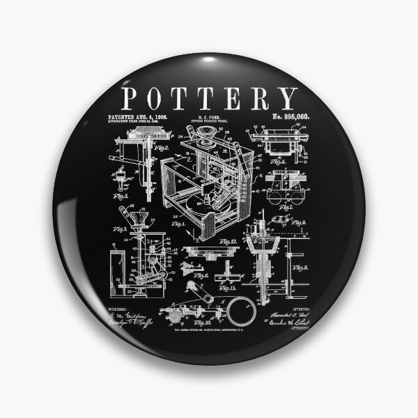 Item preview, Pottery Lover Ceramic Artist Potter's Wheel Vintage Patent designed and sold by GrandeDuc.