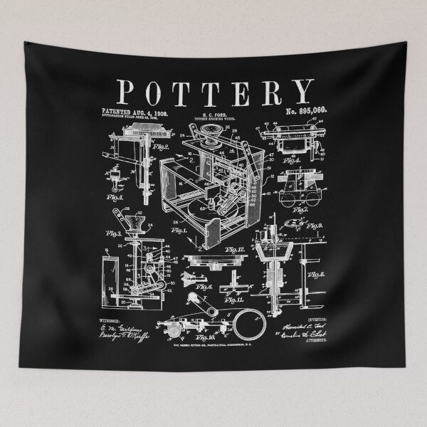 Item preview, Pottery Lover Ceramic Artist Potter's Wheel Vintage Patent designed and sold by GrandeDuc.