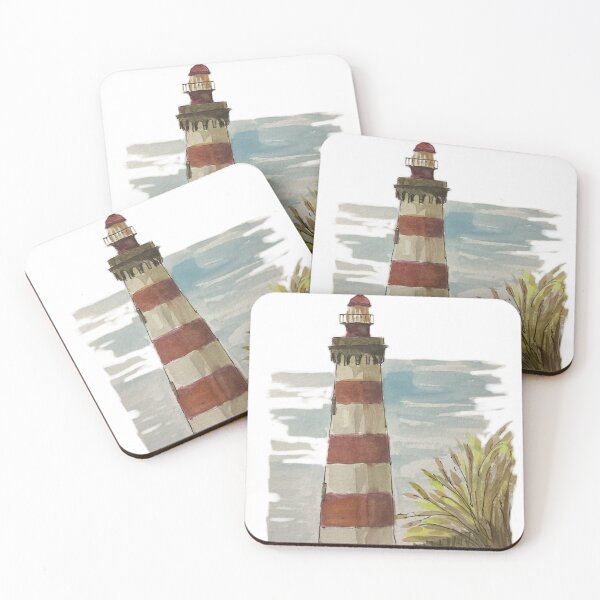 Item preview, Guiding Light: Red and White Striped Lighthouse designed and sold by CreationbyNiki.