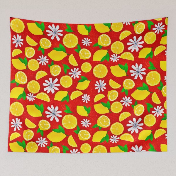Item preview, Sunny Citrus with white flowers designed and sold by BeUniqueByRomy.