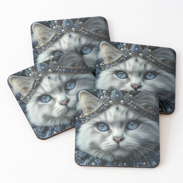 Item preview, Victorian White British Shorthair Cat designed and sold by Nocturne  Paws.