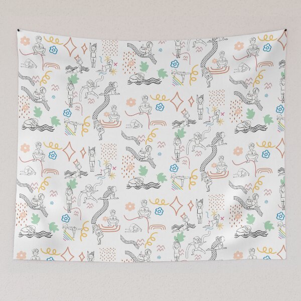 Item preview, Different yoga poses with abstract  designed and sold by Firstdot.
