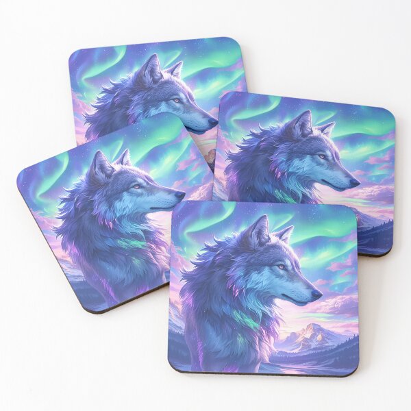Item preview, Wolf Howling at Polar Lights in Mountains designed and sold by Christian Weiss.