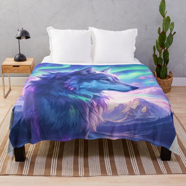 Item preview, Wolf Howling at Polar Lights in Mountains designed and sold by Christian Weiss.