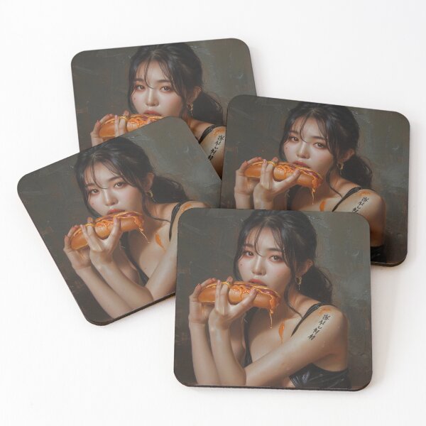 Item preview, A wonman eating a hot dog with a sexy expression. designed and sold by HANGLEMAN.
