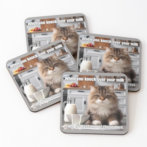 Item preview, When You Knock Over Your Milk - Funny Grumpy Cat Meme designed and sold by CatmemesArt.