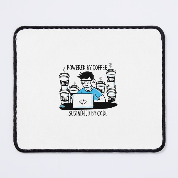Item preview, Powered by coffee and Sustained by Code for techies! designed and sold by riyaj-designs.