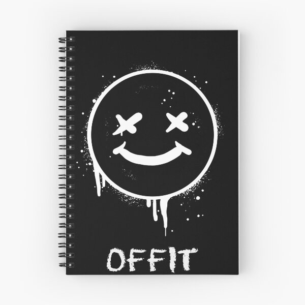 Artikelvorschau, Trippy Smiley-Gesicht, OFFIT-Bildunterschrift, Schwarz entworfen und verkauft von HardToFindMerchandise.
