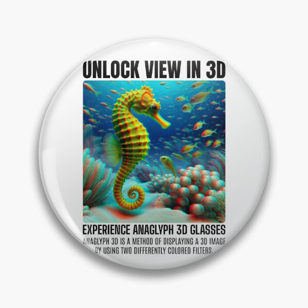 Item preview, Experience Anaglyph 3D: Vibrant Underwater Scene with Seahorse designed and sold by SplashTastic.