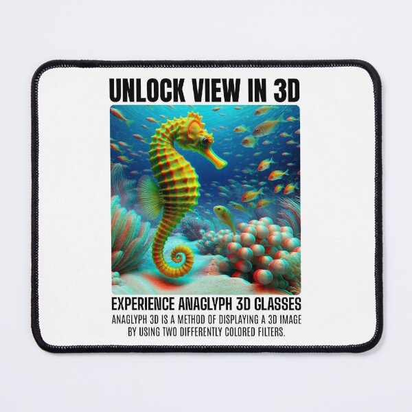 Item preview, Experience Anaglyph 3D: Vibrant Underwater Scene with Seahorse designed and sold by SplashTastic.