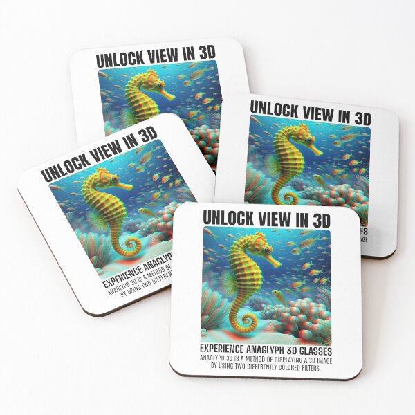 Item preview, Experience Anaglyph 3D: Vibrant Underwater Scene with Seahorse designed and sold by SplashTastic.
