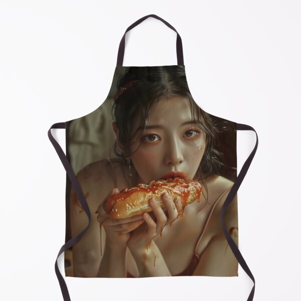 Item preview, A wonman eating a hot dog with a sexy expression. designed and sold by HANGLEMAN.