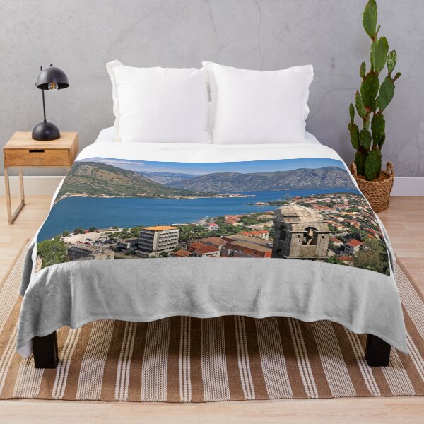 Item preview, Panorama view of the historic Church of Our Lady of Remedy overlooking the old town of Kotor and Bay of Kotor, Montenegro designed and sold by goceris.