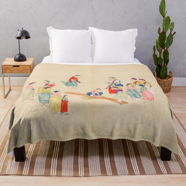 Item preview, Korean folk painting of see-saw jumping Korean vintage art  designed and sold by allpalgo.