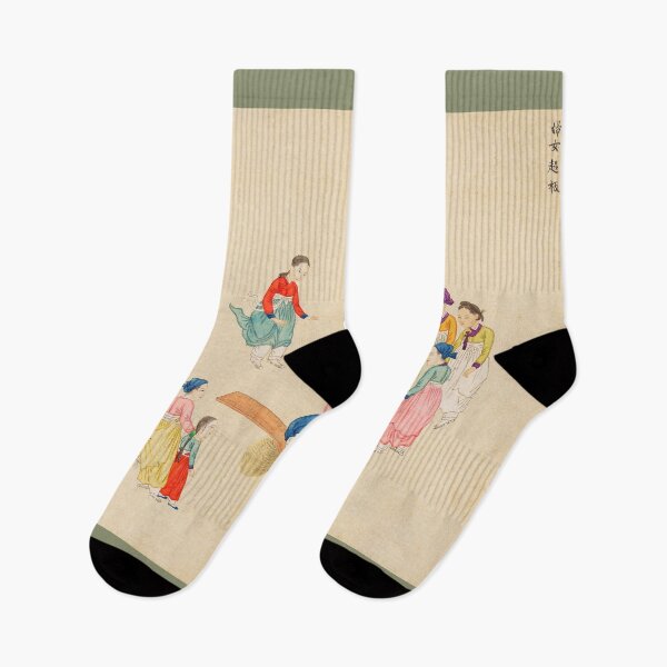 Item preview, Korean folk painting of see-saw jumping Korean vintage art  designed and sold by allpalgo.