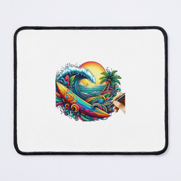 Item preview, Colorful surfboard with dreamy background designed and sold by ModederZukunft.