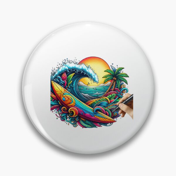 Item preview, Colorful surfboard with dreamy background designed and sold by ModederZukunft.