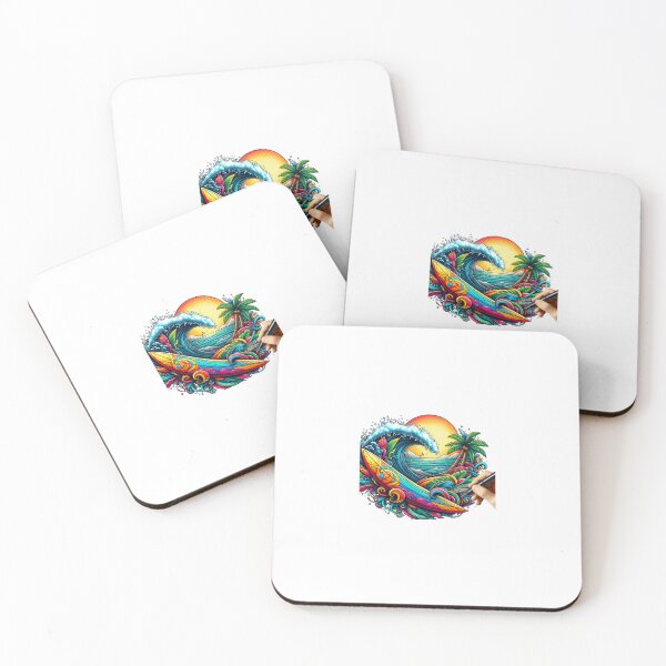 Item preview, Colorful surfboard with dreamy background designed and sold by ModederZukunft.