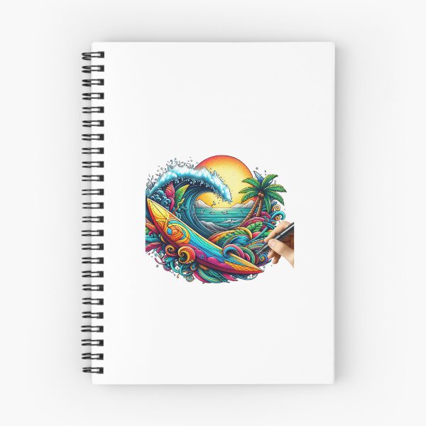 Item preview, Colorful surfboard with dreamy background designed and sold by ModederZukunft.