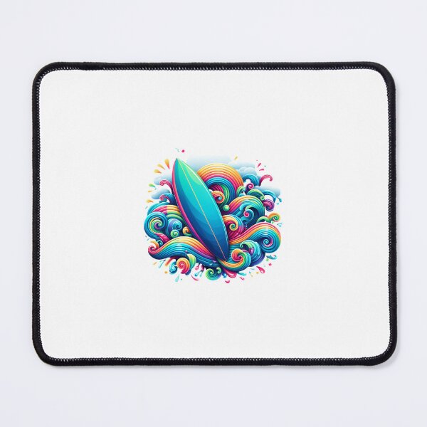 Item preview, Colorful wave mix with surfboard designed and sold by ModederZukunft.