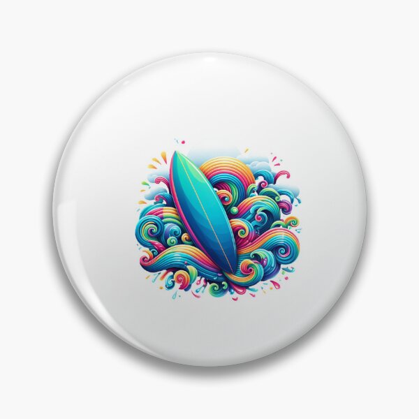 Item preview, Colorful wave mix with surfboard designed and sold by ModederZukunft.