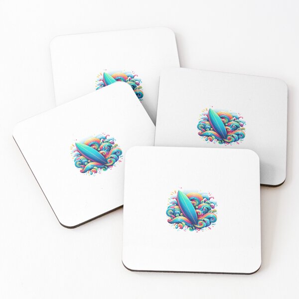 Item preview, Colorful wave mix with surfboard designed and sold by ModederZukunft.