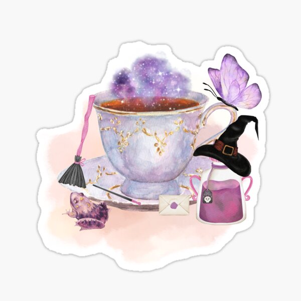 Witch Tea Teacup Witchy Coffee Toad Sticker