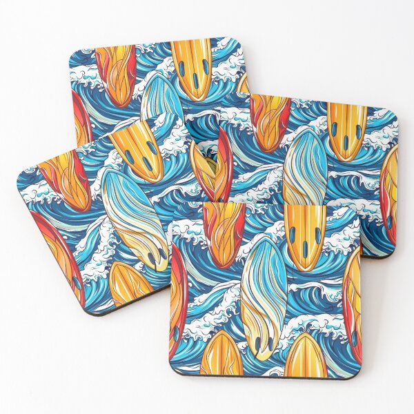 Item preview, Ocean Waves and Surf Boards designed and sold by NicolasGlowArt.