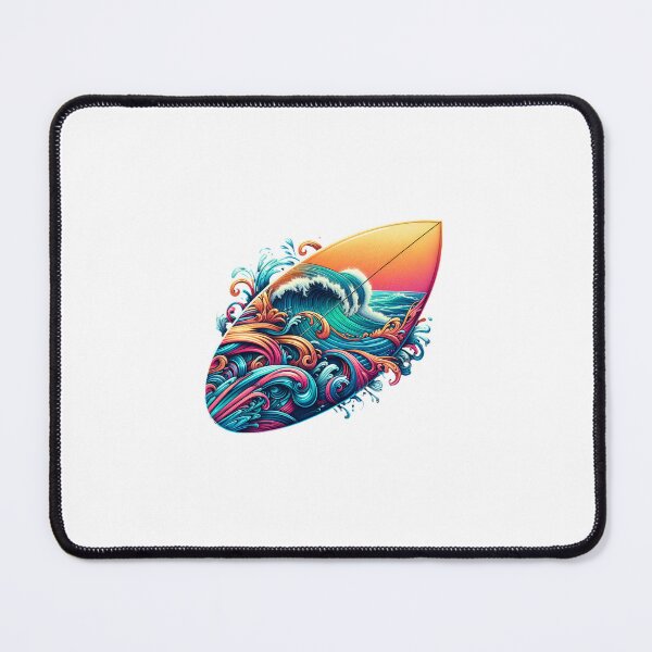 Item preview, Colorful surfboard with waves designed and sold by ModederZukunft.