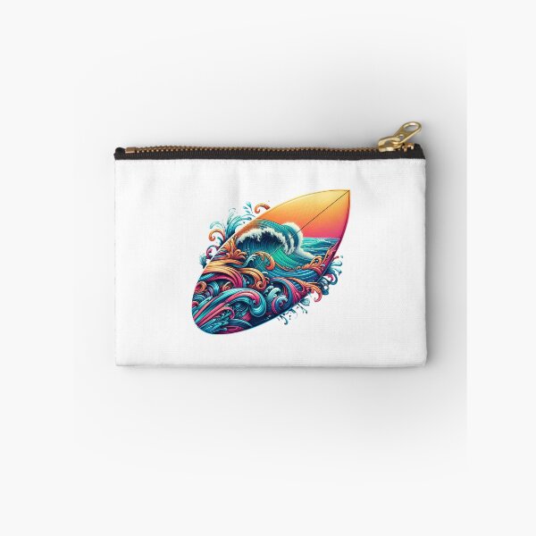 Item preview, Colorful surfboard with waves designed and sold by ModederZukunft.