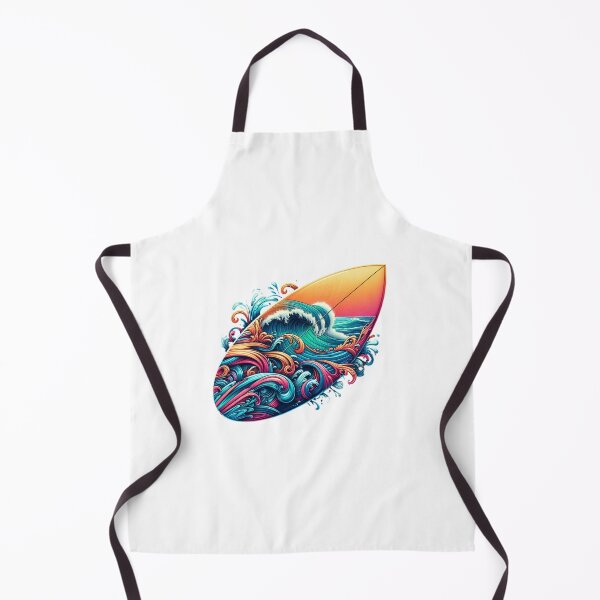 Item preview, Colorful surfboard with waves designed and sold by ModederZukunft.