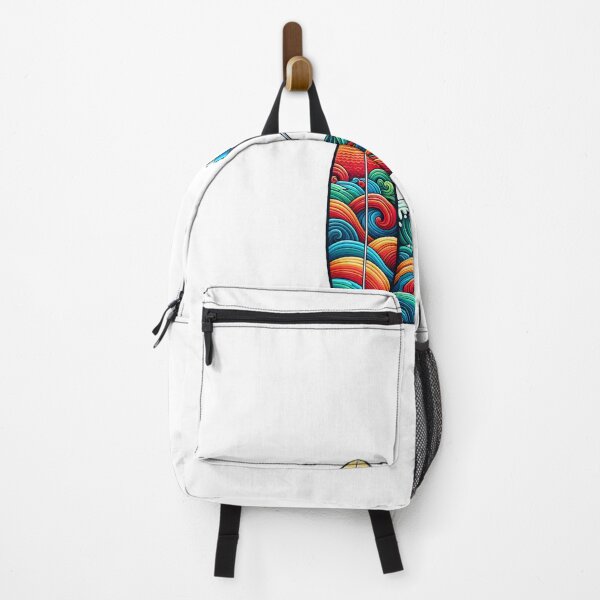 Item preview, Colorful waves with colorful surfboard designed and sold by ModederZukunft.