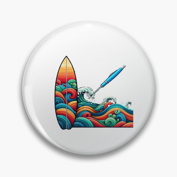 Item preview, Colorful waves with colorful surfboard designed and sold by ModederZukunft.