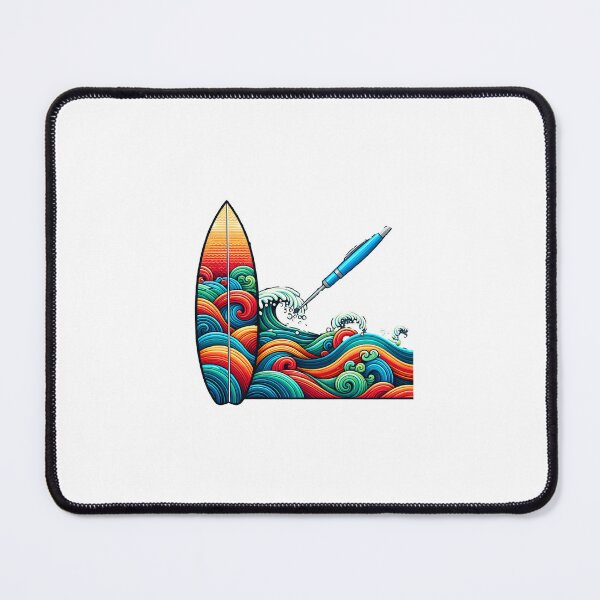 Item preview, Colorful waves with colorful surfboard designed and sold by ModederZukunft.
