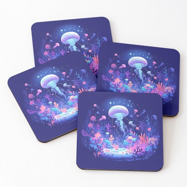 Item preview, Glowing Underwater Coral Scene with Jellyfish designed and sold by Christian Weiss.