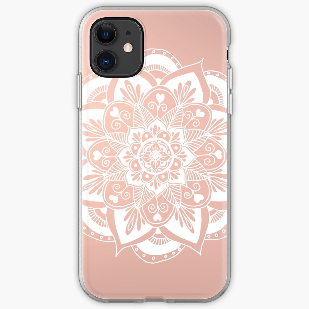 Flower Mandala On Rose Gold Iphone Case Cover By Julieerindesign Redbubble
