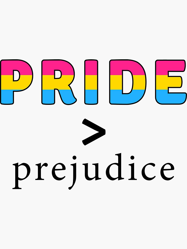 Thumbnail 3 of 3, Sticker, Pride & Prejudice Pansexual pride flag designed and sold by AmateurAusten.