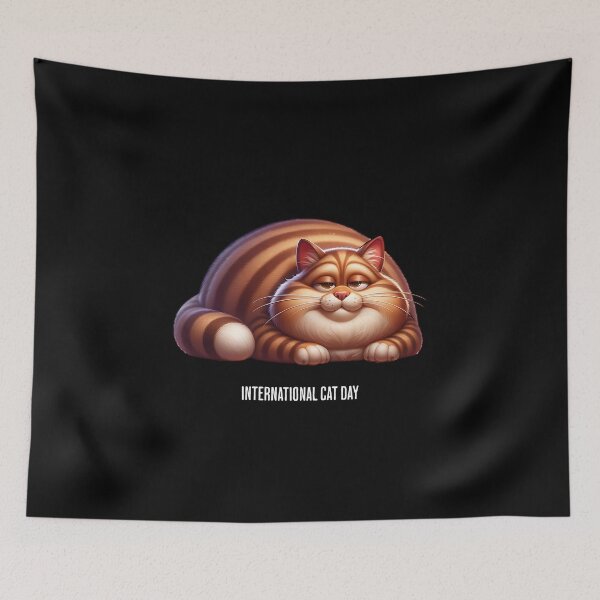 Item preview, Fat cat relaxing - International Cat Day designed and sold by Pflugart.
