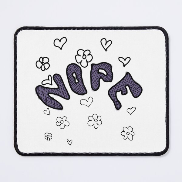 Item preview, Purple word "Nope" with hearts and flowers designed and sold by WildebeestSt.
